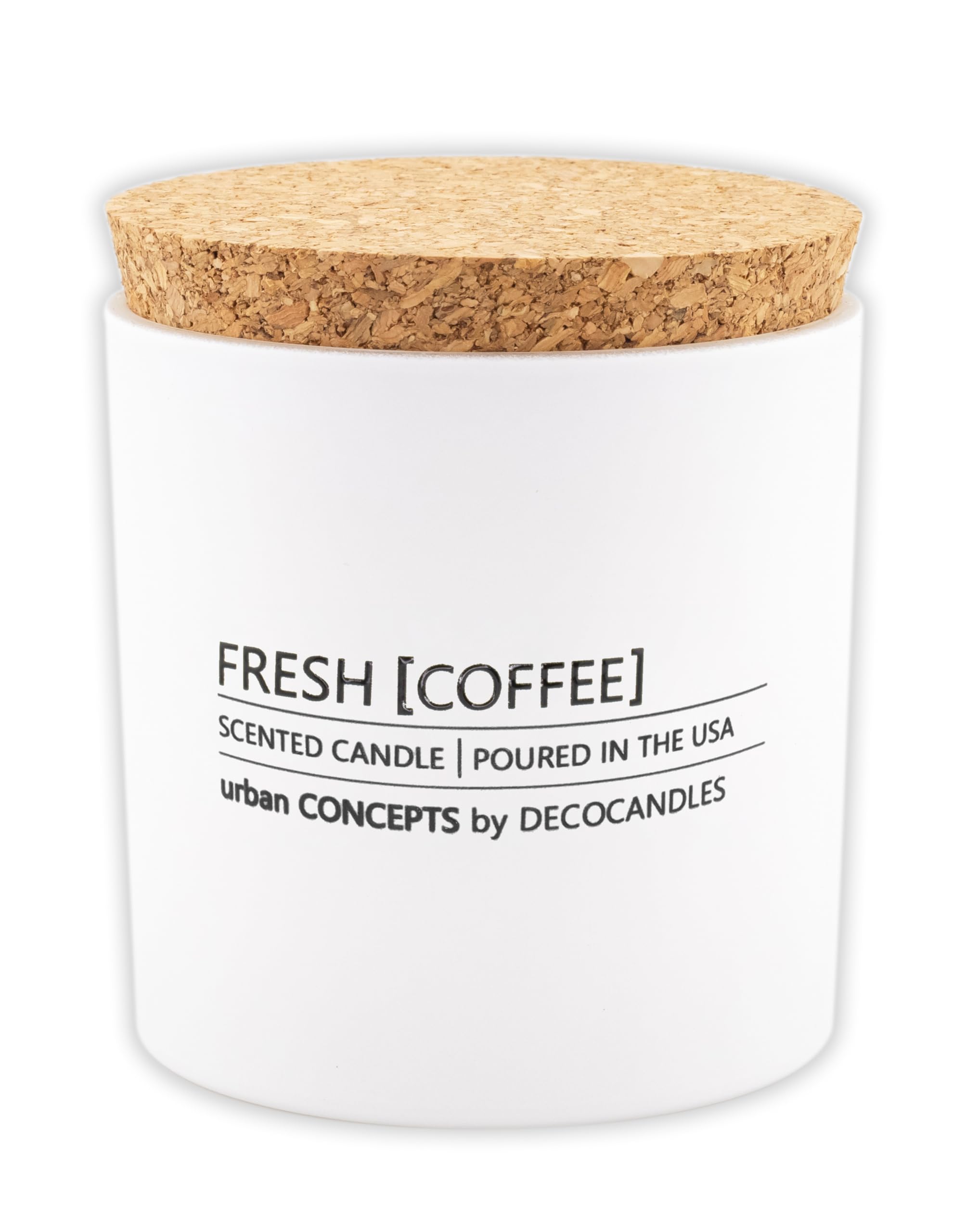 Urban Concepts by DECOCANDLES - Highly Scented Soy Candle - Long Lasting - Hand Poured in USA (9 Oz. Cork, Fresh Coffee)