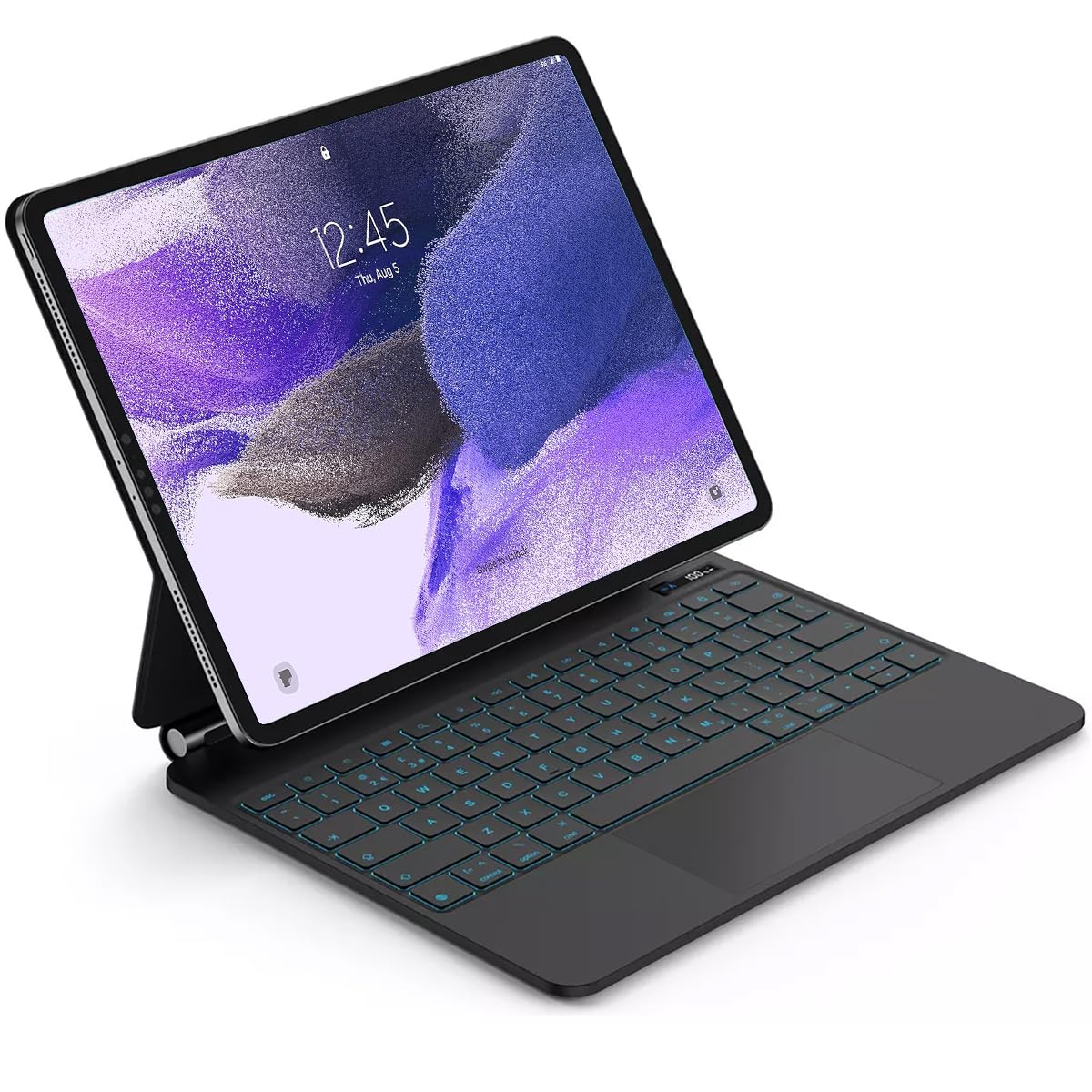 【English】Magic Keyboard for Samsung Galaxy Tab S10 Lite/S10 FE/ S9 FE 10.9 inch and S9 11 inch, Keyboard Case with Magnetic Floating Stand, Digital Display, Multi-Touch Trackpad,7-Color Backlight 10.9-11 inch