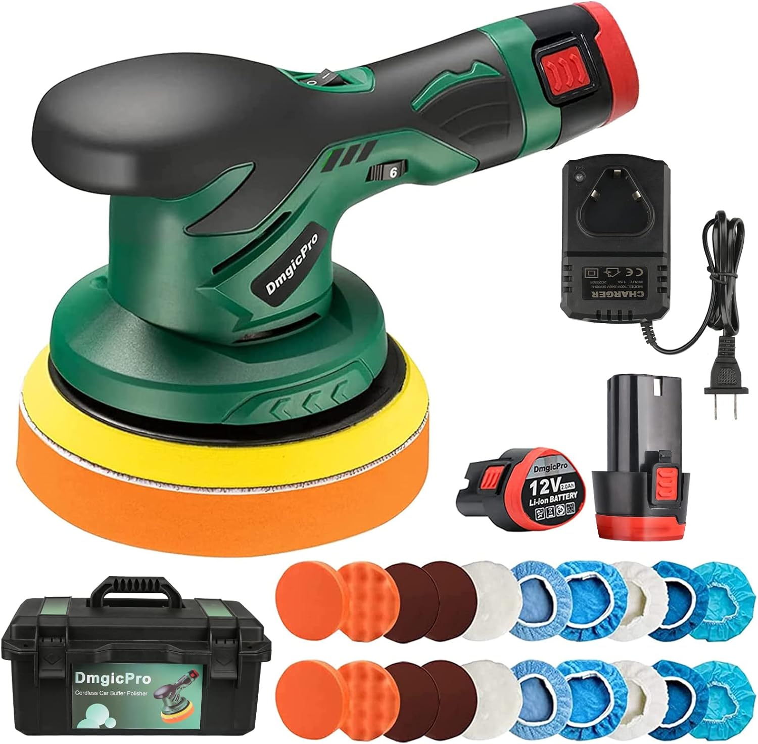 Cordless Car Buffer Polisher,Portable Wireless Buffer Polisher Kit with 2PCS 12V Rechargeable