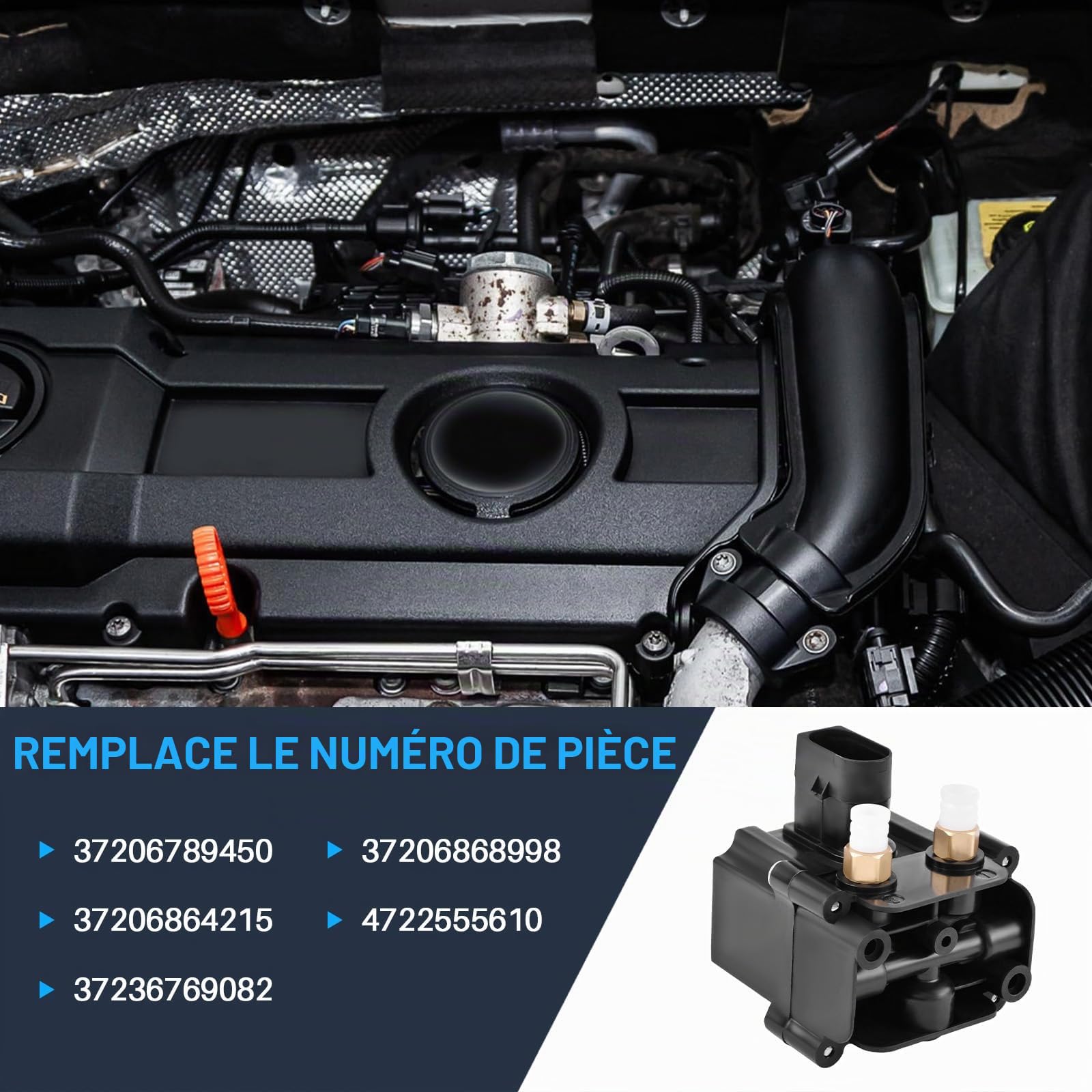 Bloc de soupape de suspension pneumatique compatible avec 5 GT F07, 5 Touring F11, série 7 F01 F02 F04, remplacement de soupape de compresseur de suspension pneumatique pour 4722555610