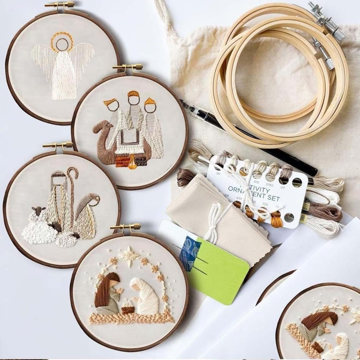 Kit De Broderie De Noël Pour Débutants – Kit De Point De Croix à Faire Soi-même Pour Adultes Et Enfants – Fait à La Main Pour Décoration De Chambre (sucre D'orge