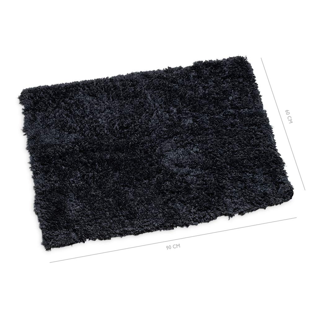 Wicotex Mikrofaser Badematte | grau gestreift | 60 x 90 cm | rutschfest | super weich | universal | saugstark | maschinenwaschbar | Badteppich | Duschvorleger | Badvorleger