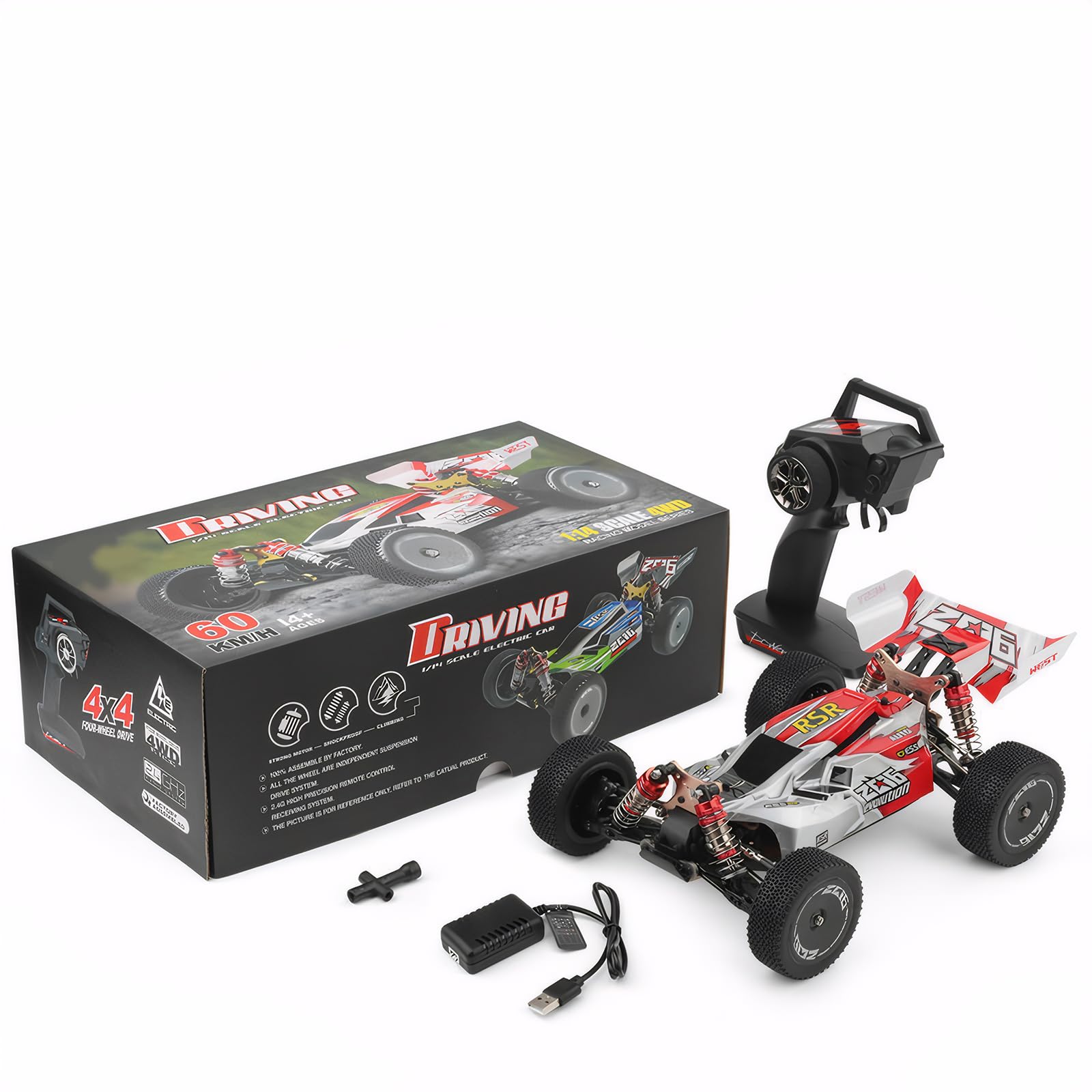 WLtoys 144001 RC Car, 4WD 60km/h High Speed Remote Control Car Off
