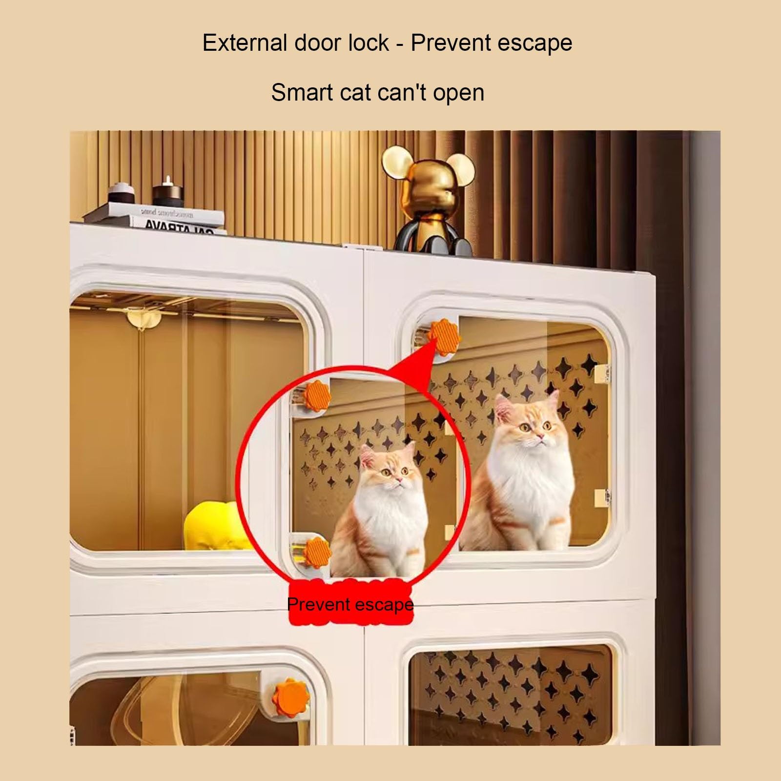 Amazon | 猫ケージ - 猫ヴィラ - 家庭用屋内オールインワン猫ハウス