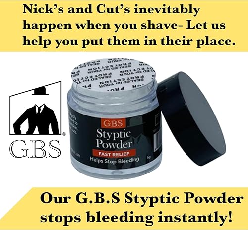 Miniatura 4 de G.B.S Tarro de polvo estíptico para picaduras y cortes detiene el sangrado al instante alivia la cara y el cuello alivia la piel y los poros después