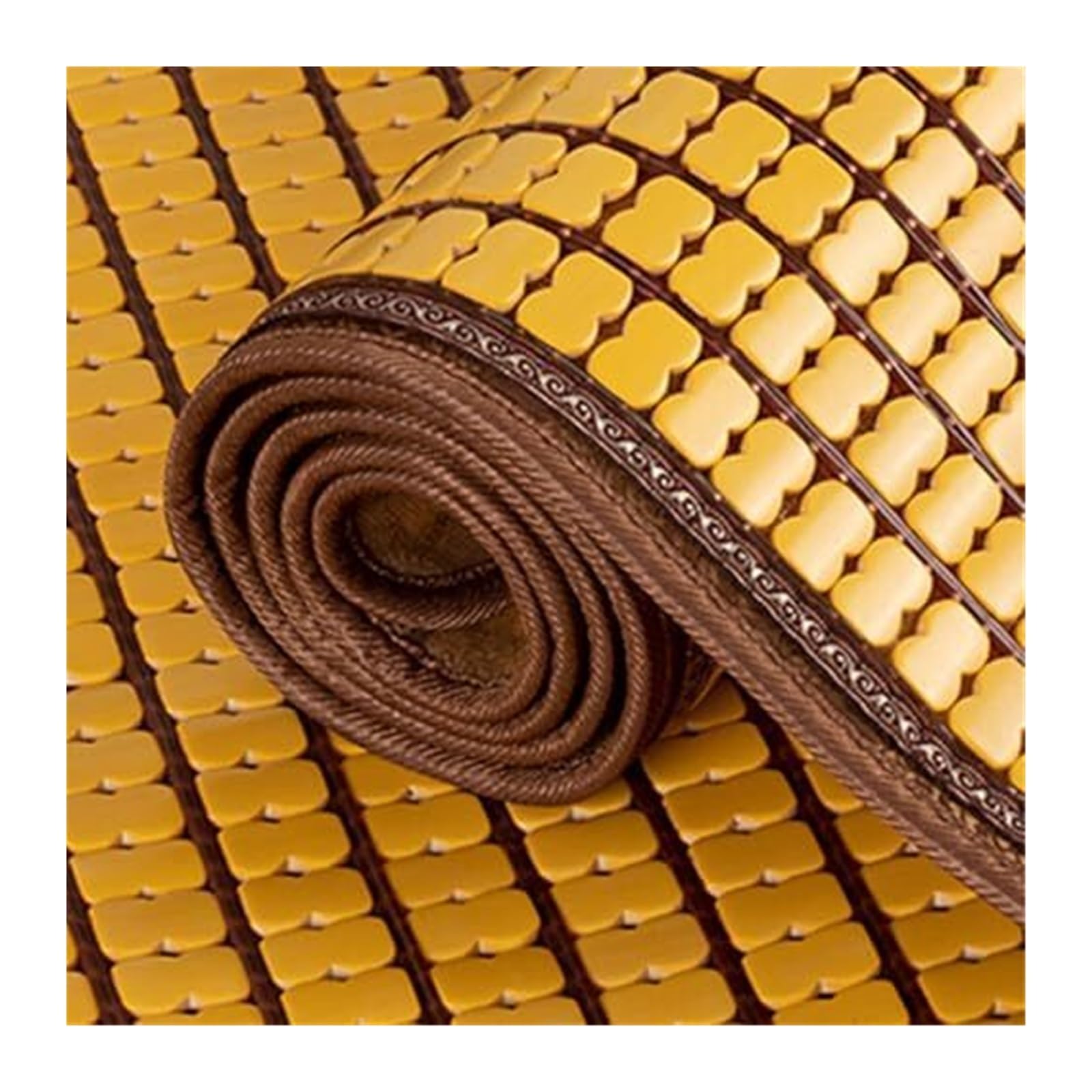 AVkgwrtb Summer Bamboo Couch Cover, Bamboo Seat Mat Breathable Multicolor Multiple Sizes Sofa Foldable(Yellow,80 * 80cm(31.5 * 31.5in))