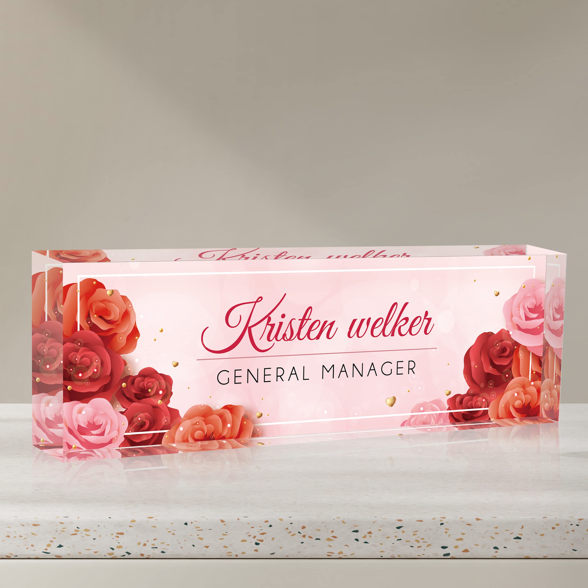 Desk Name Plate Personalized | Custom Name Plates for Desks | Office Gifts for Coworkers, Boss, Employee, Teacher, Social Worker | Office Desk Decor -