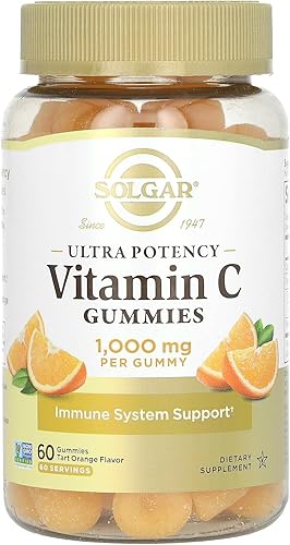 Solgar Gomitas de vitamina C para adultos, 1,000 mg de ultra potencia, vitamina C, apoyo al sistema inmunológico para mujeres y hombres, sabroso