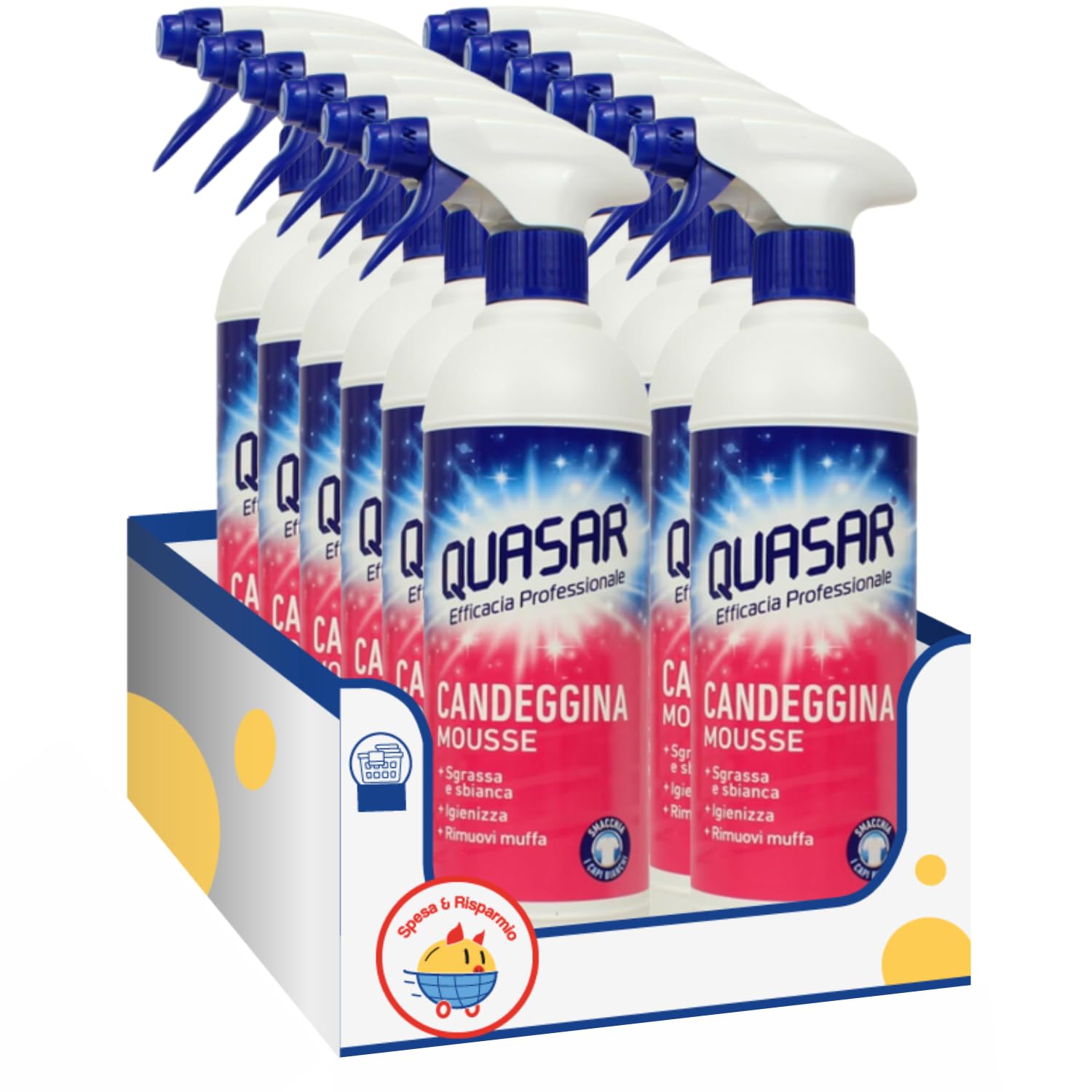Spray Candeggina Mousse, 580ml, Detergente per Pulizia Casa (12)