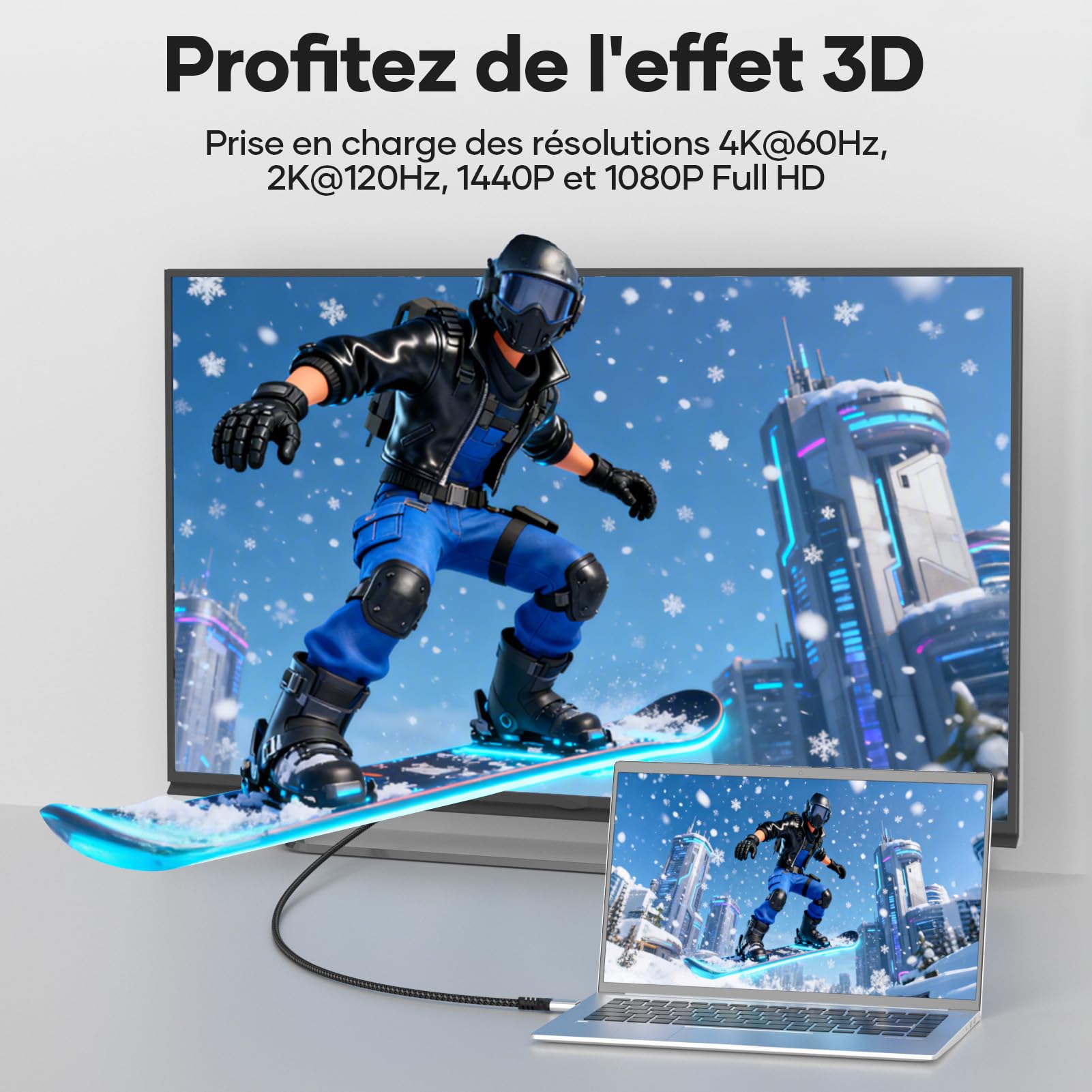 Câble Mini HDMI vers HDMI 3M,4K@60Hz Câble mini hdmi,Câble HDMI vers Mini HDMI Supporte UHD 3D HDR ARC,Compatible avec Raspberry Pi Zero Canon Nikon Caméra Tablette Projecteur Caméscopes