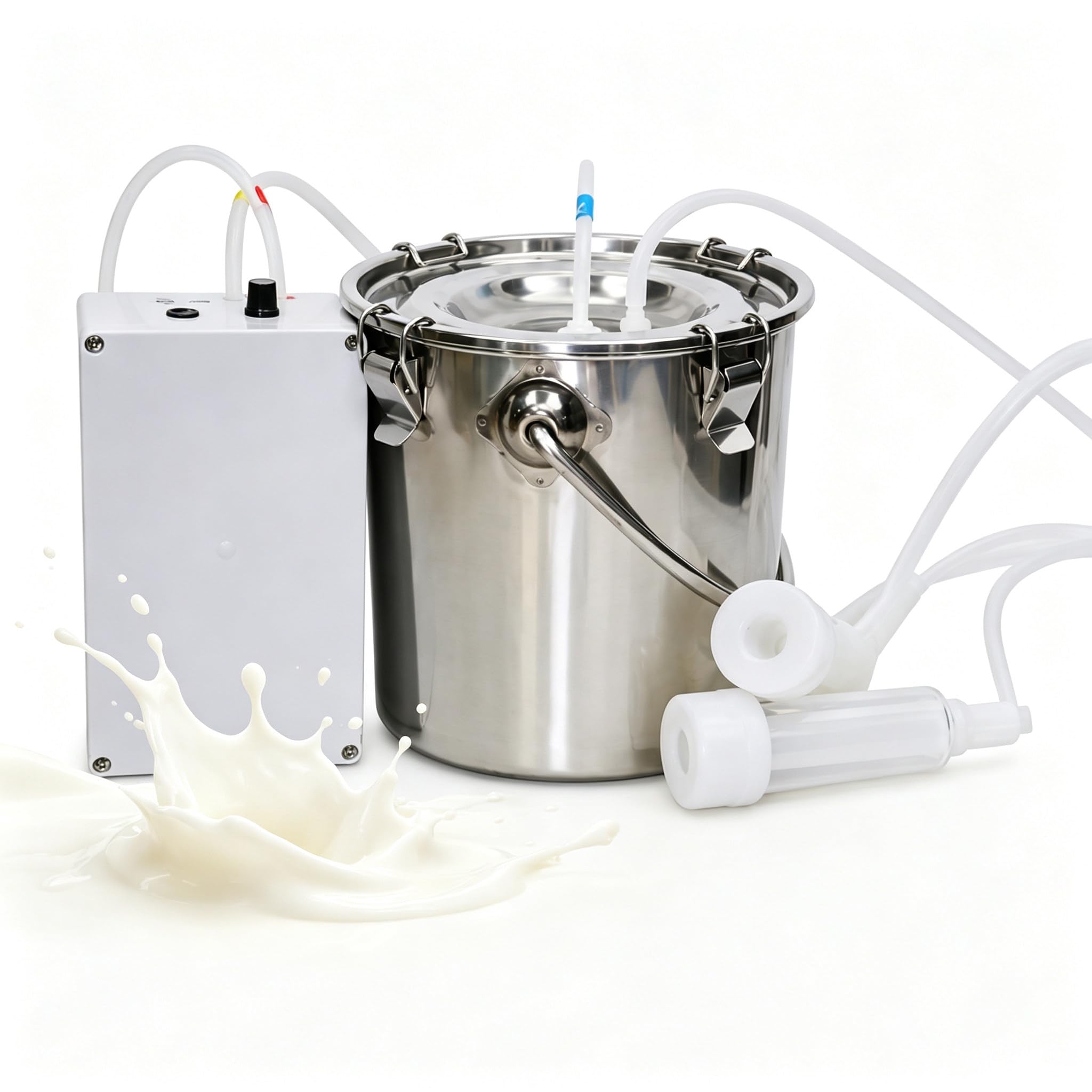 Mungitrice Ricaricabile 5L/10L per Mucche e Pecore 5L-Sheep | Mungitura Pulsata, Secchio Inox, Coppette Rimovibili e Spazzole di Pulizia per Facile Manutenzione