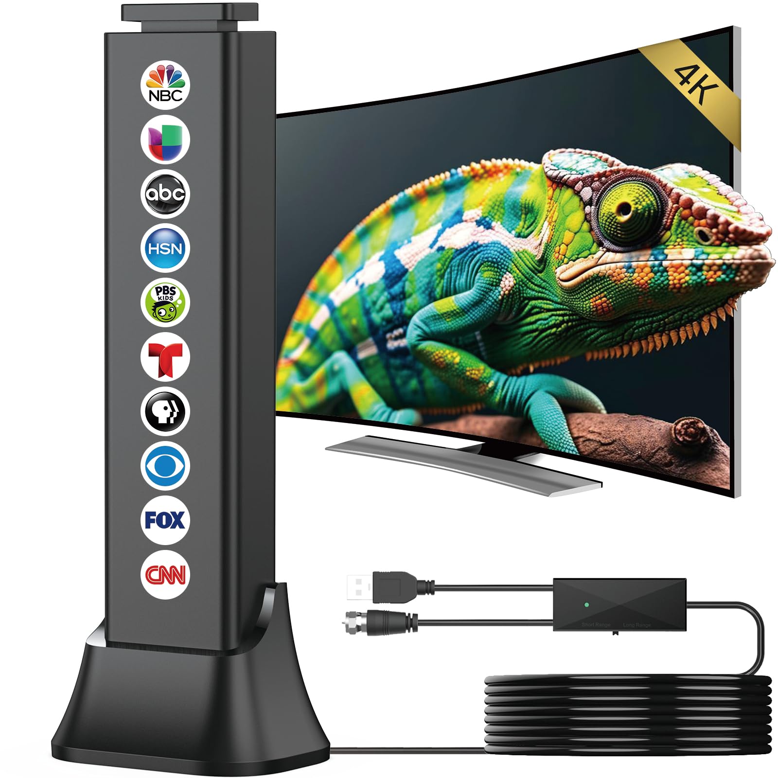 2026 Antenna TV Interna, Antenna TV per Smart TV 4500+ miglia Gamma