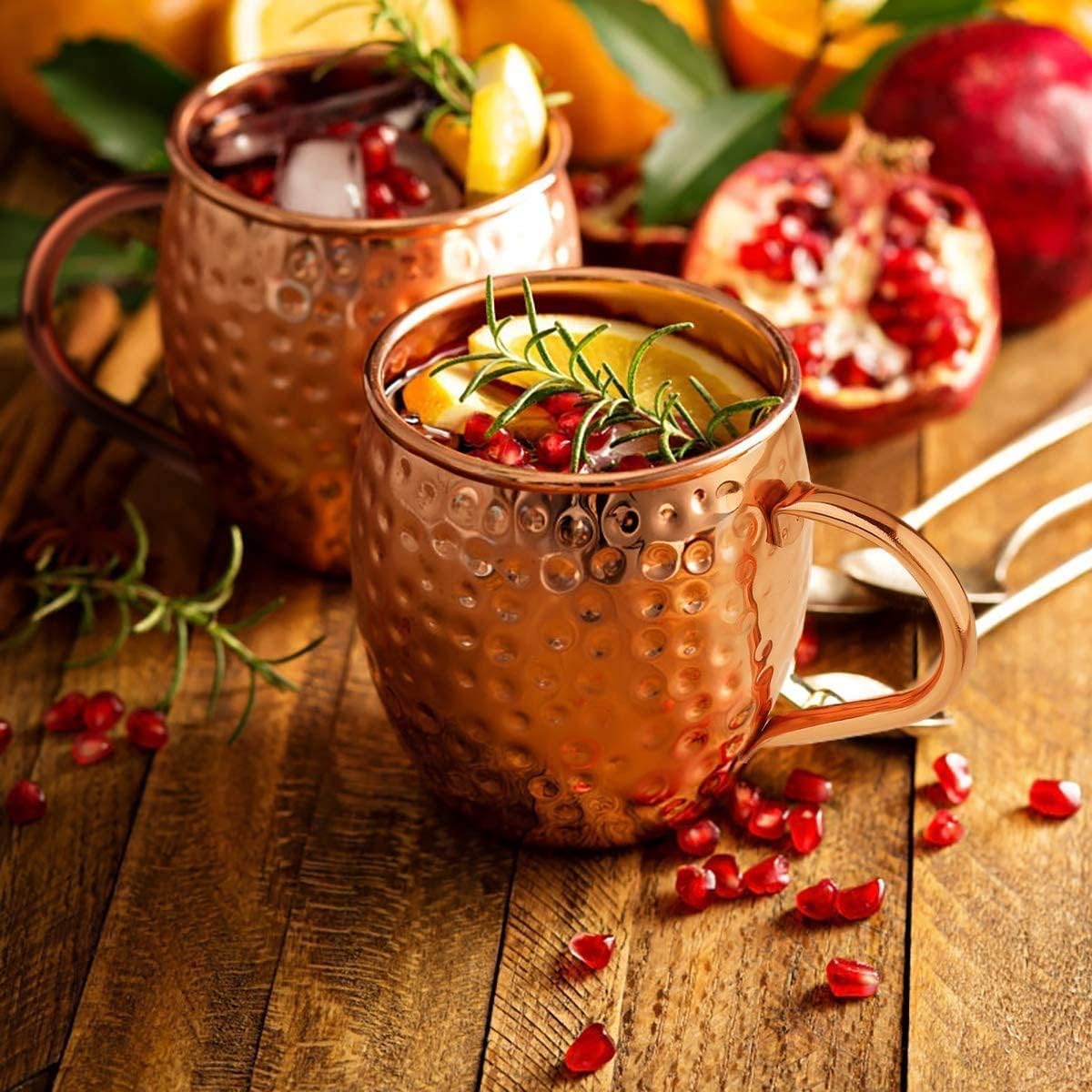 Onе-Dау Sаlе: Uр tо 50% оƒƒ Baban Moscow Mule Copper Mugs Set of 4, Food Safe Copper Mugs, 16.9oz Large Stainless Steel Moscow Mule Mugs for Cocktail, Moscow Mule Cups Gift Set for Birthday, Valentine's Day and Party