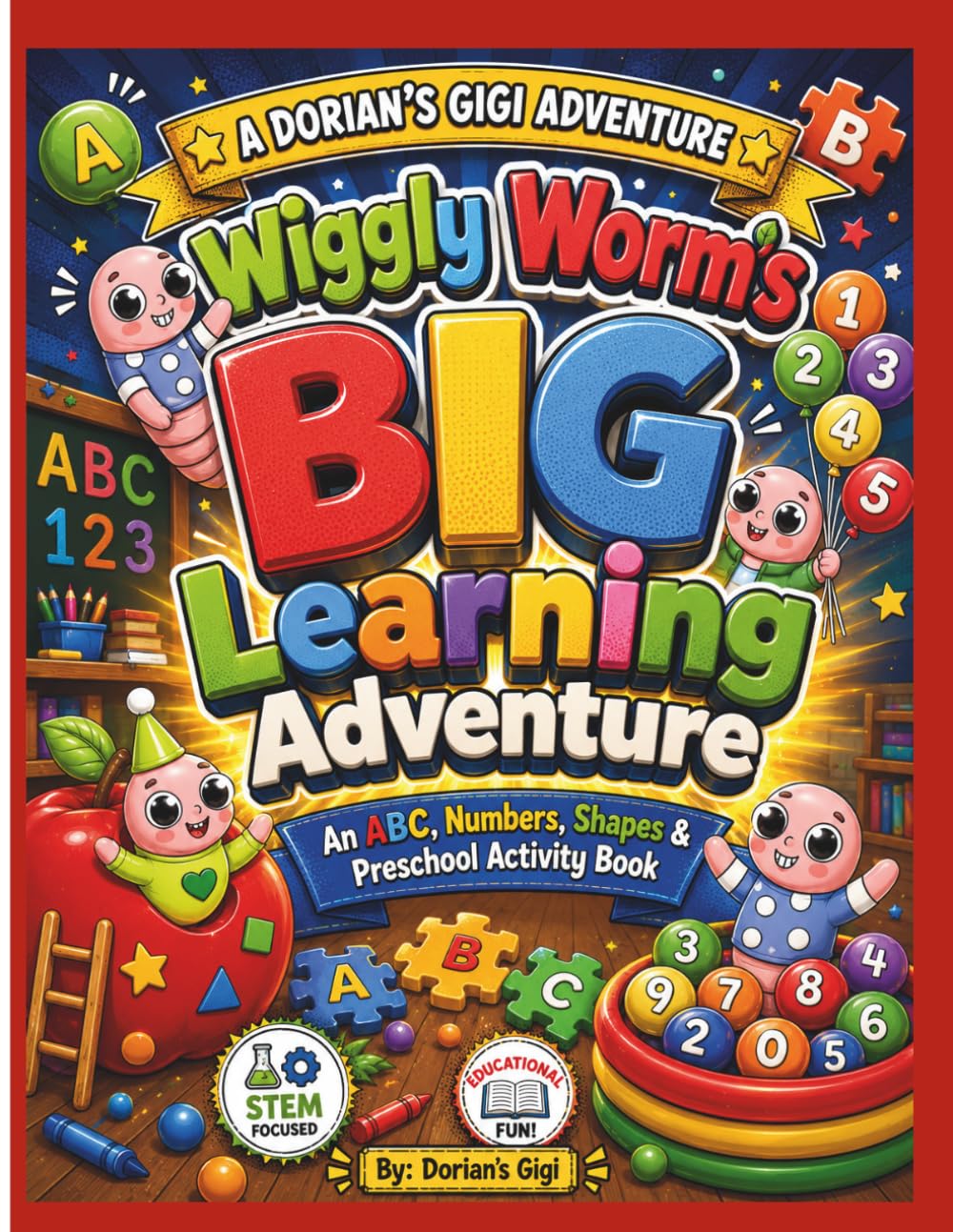 WIGGLY WORMS BIG LEARNING ADVENTURE: AN ABC, NUMBERS, SHAPES & PRESCHOOL ACTIVITY BOOK (DORIAN'S GIGI ADVENTURES)