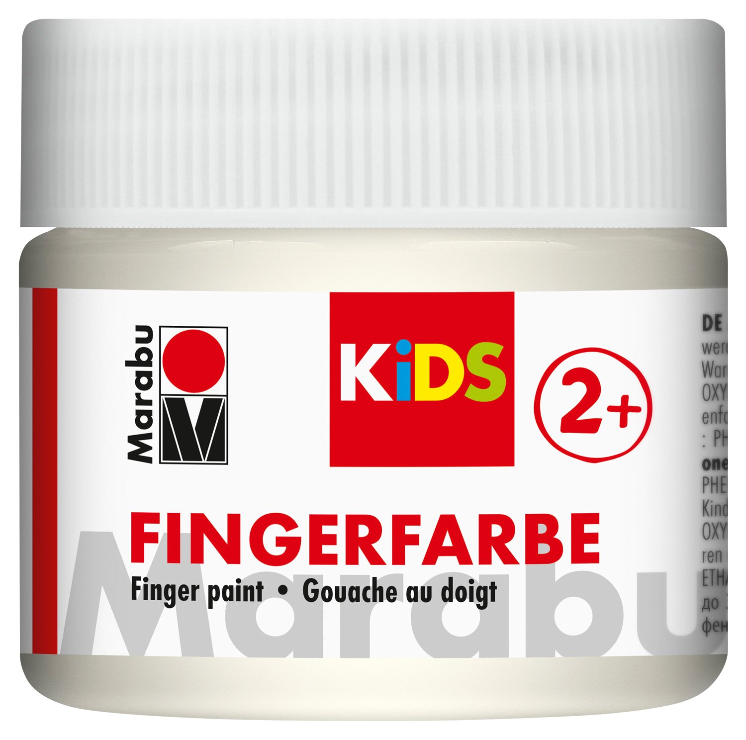 Marabu-Pintura para Dedos Kids, Color Blanco, 100 ml, (1er Pack) (03030050070)