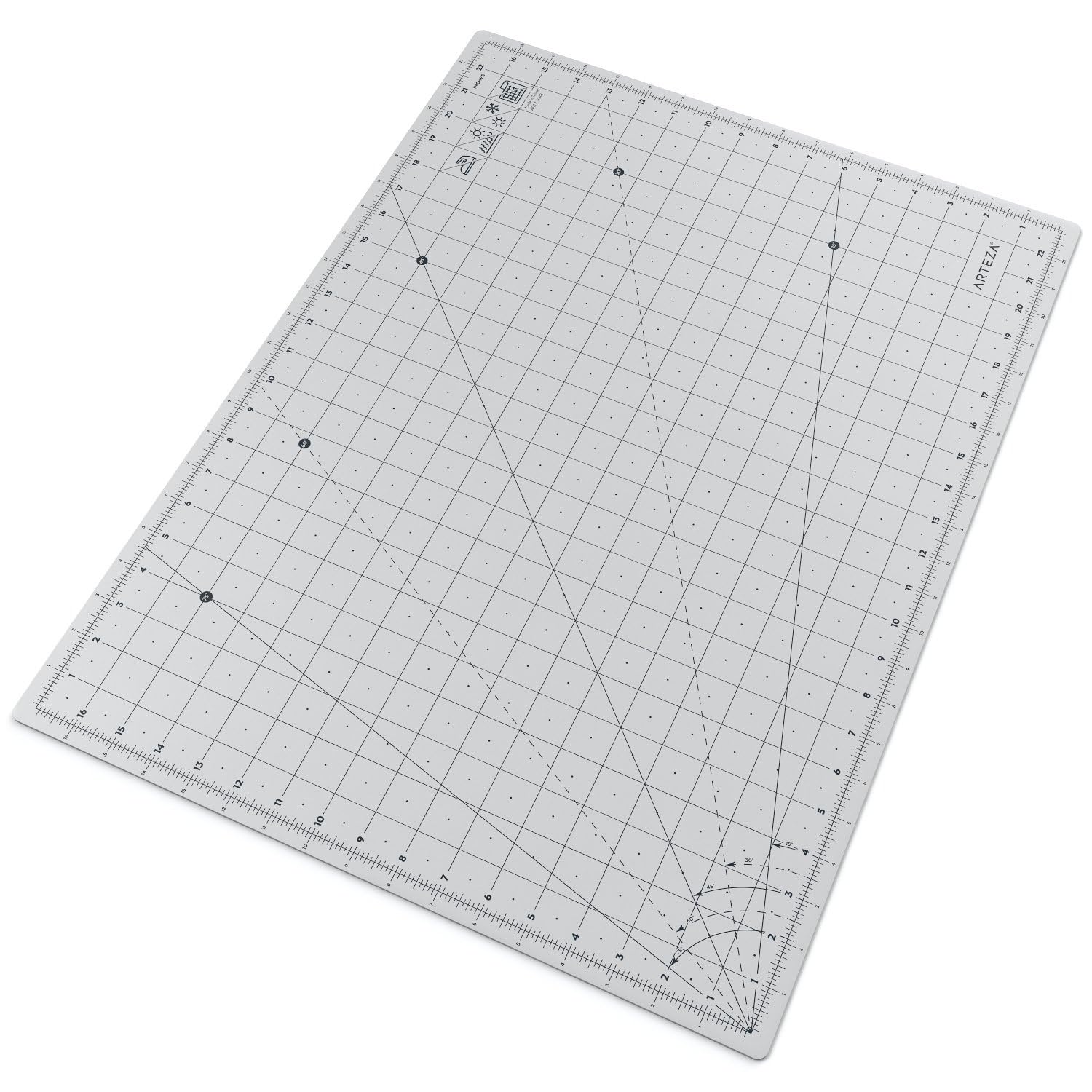 Arteza Schneidematte, A2 (18 x 24 Zoll), 3 mm dick, selbstheilende Schneideunterlage, doppelseitig für Rollschneider, zum Nähen, Quilten und Basteln