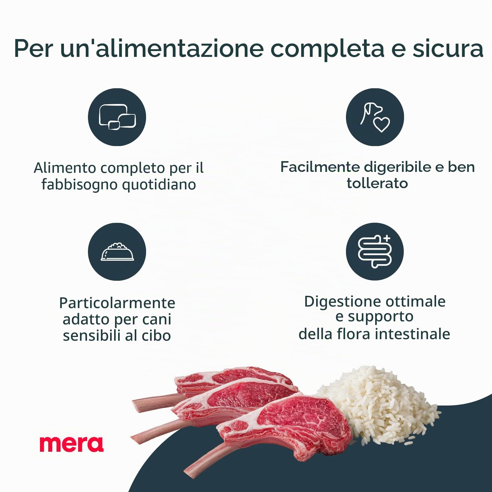 Mera Agnello & Riso Sensitive, Cibo Secco per Cani Sensibili, Adulti, Senza Grano e Zucchero (12,5 kg)