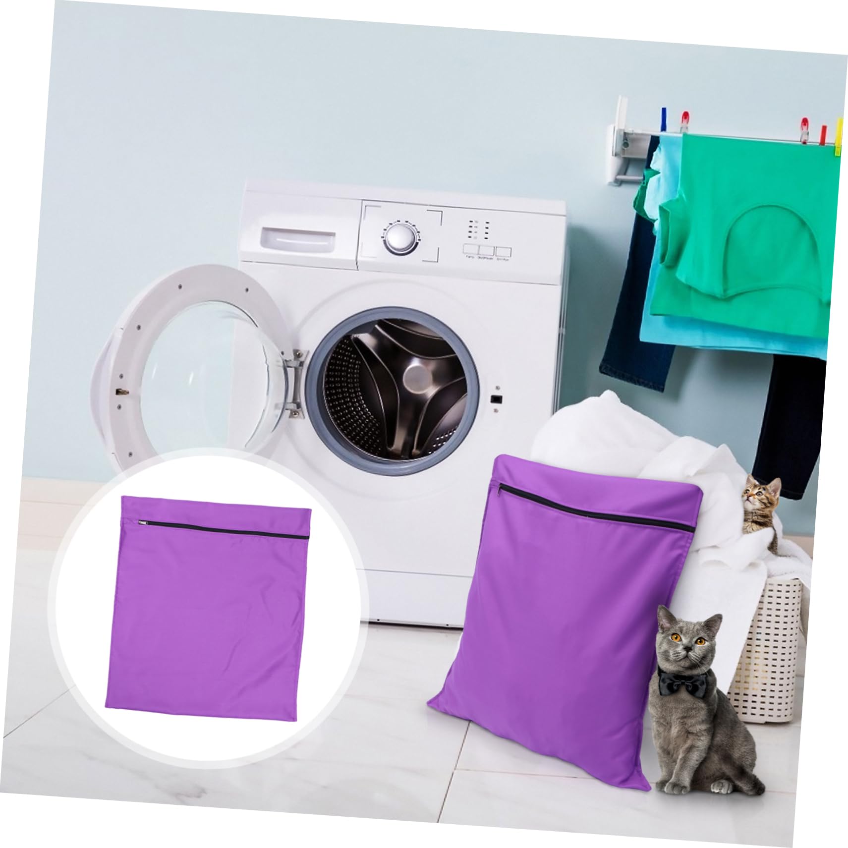 Cabilock 2st Wäschesack Für Haustiere Wäschebeutel Für Waschbeutel Für Haustiere Waschmaschinentasche Wäschekorb Aus Mesh Wäschekorbeinlage Polyester Violett Reisen Mit Reißverschluss Liner