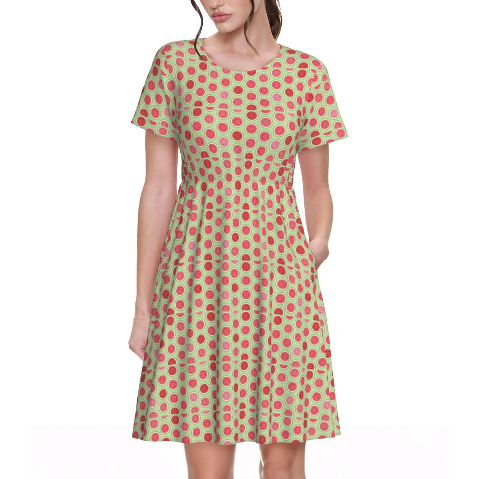 Robe décontractée pour le bureau et les vacances à imprimé pastèque - 8