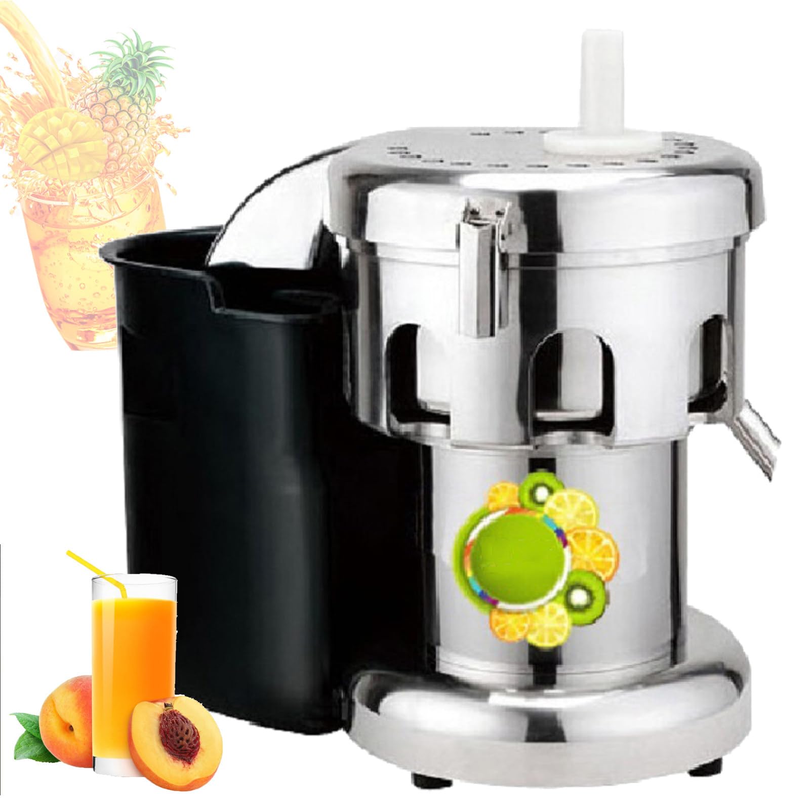 MYUYEE Centrifugal Juicer 550W Juicer Machines for Vegetable and Fruit, 3-inch Wide Mouth Juicer Extractor with Black Pulp Bucket, Stainless Steel Juice Maker