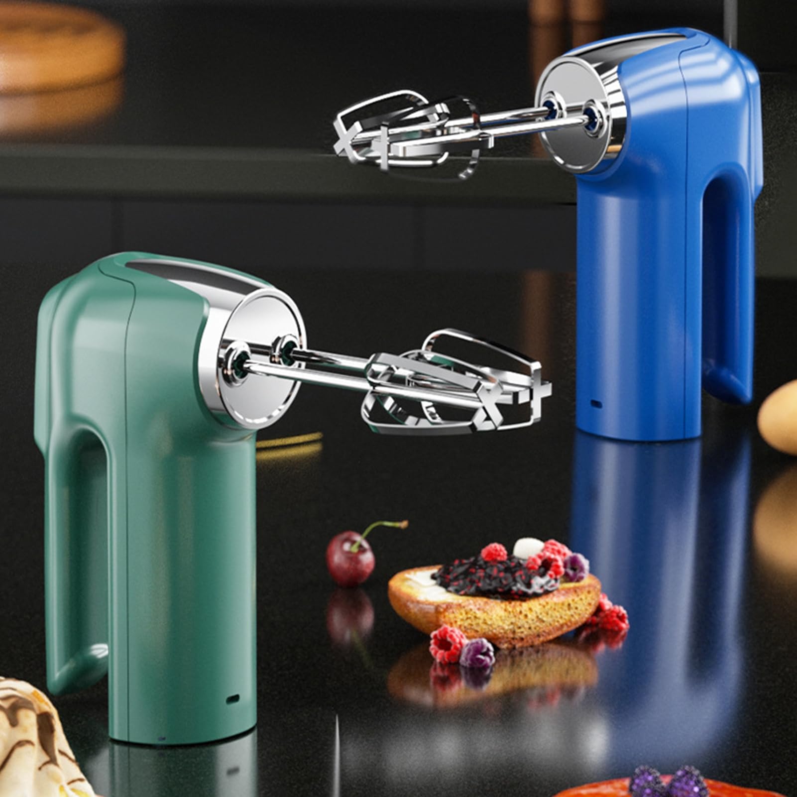 Bezprzewodowa elektryczna trzepaczka USB ładowana trzepaczka do jajek ze stali nierdzewnej mikser blender – mocny 5-biegowy spieniacz do mleka do przyborów kuchennych do pieczenia