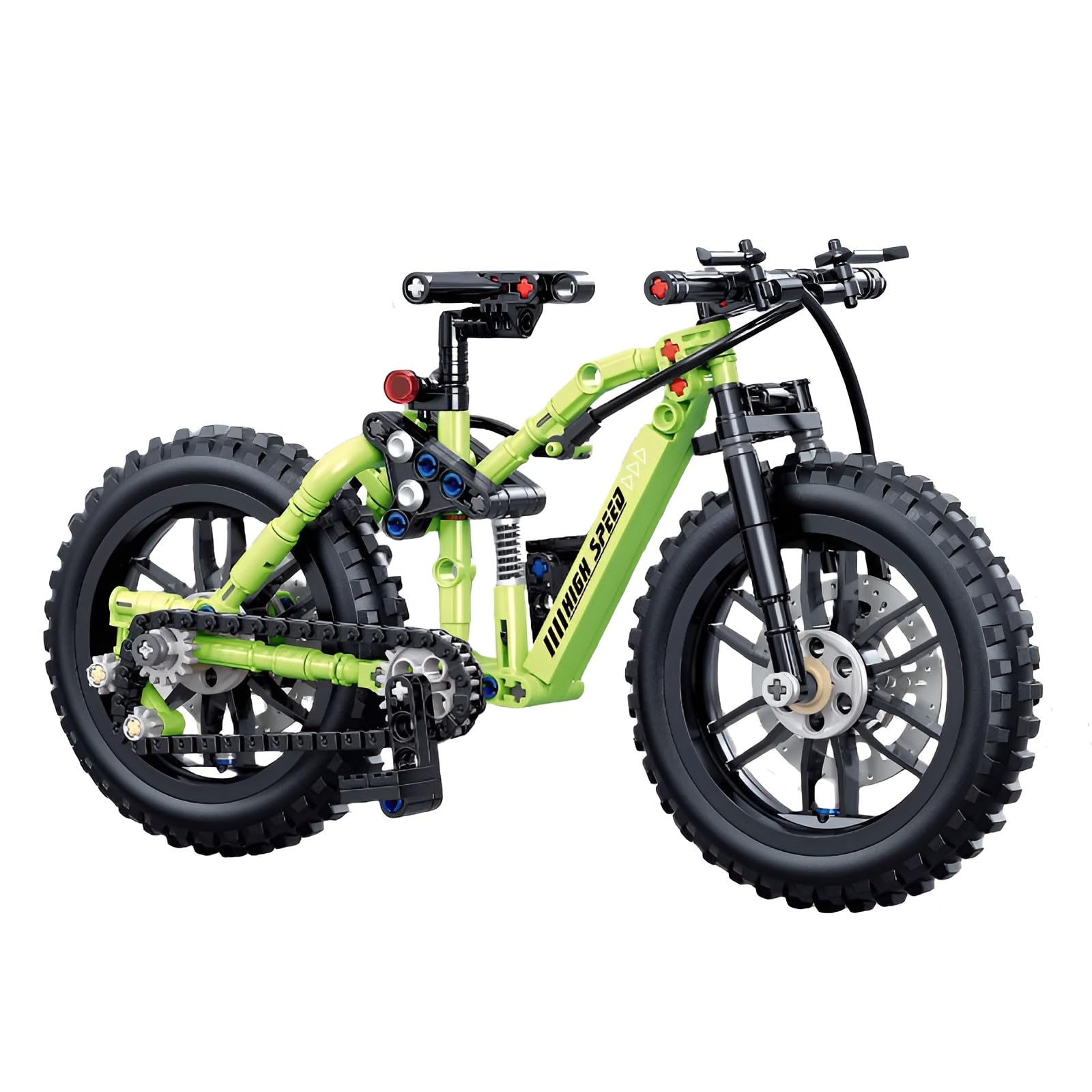 SymGrpu High Speed Mountain Bike Building Blocks Set, 244 Pieces Techinik Bicycle Building Bricks Kit