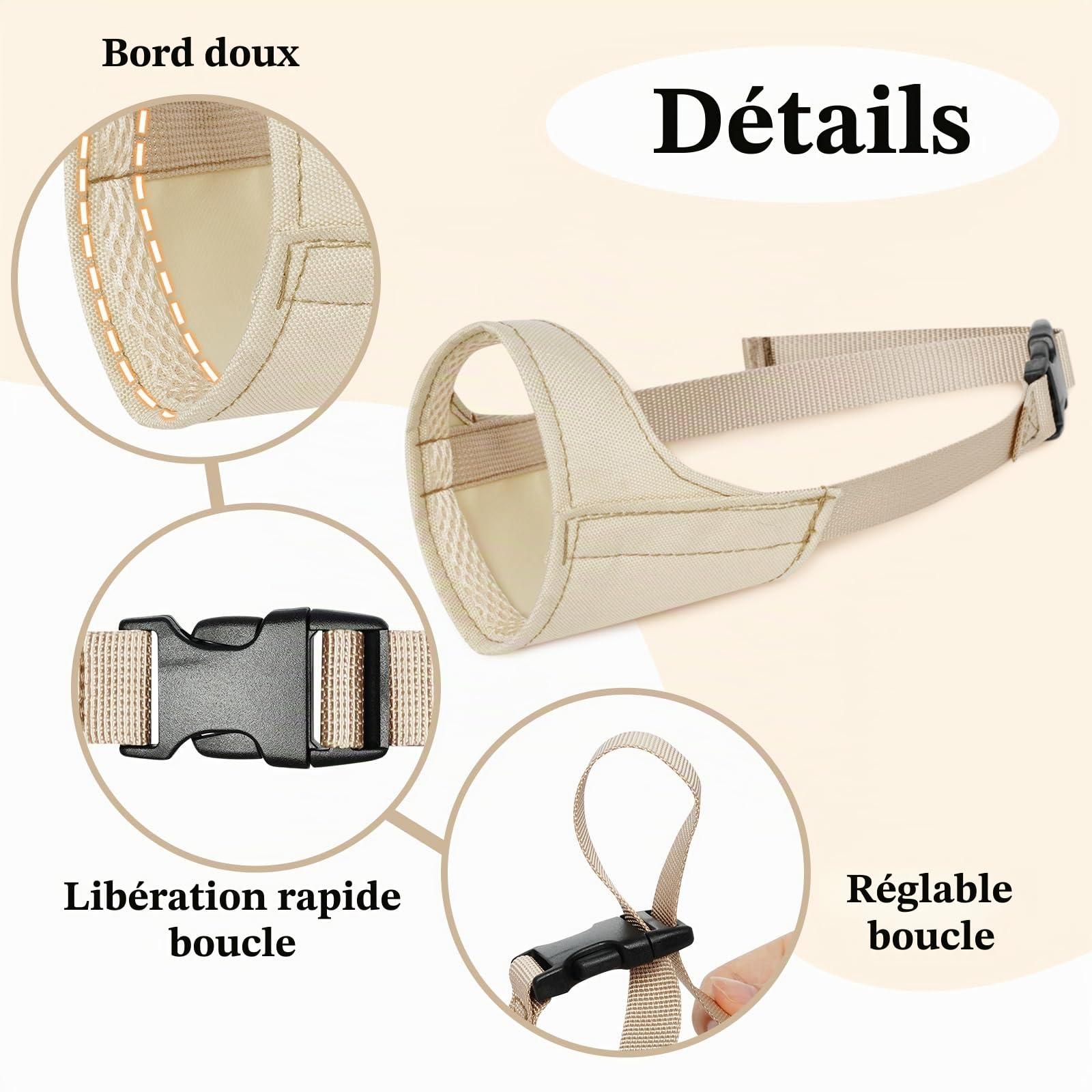 Mayerzon Muselière à museau Court pour Chihuahua, Shih tzu, Boxeur américain, muselière en Tissu Doux pour Le toilettage des visites vétérinaires, empêche Les morsures et Les Combats