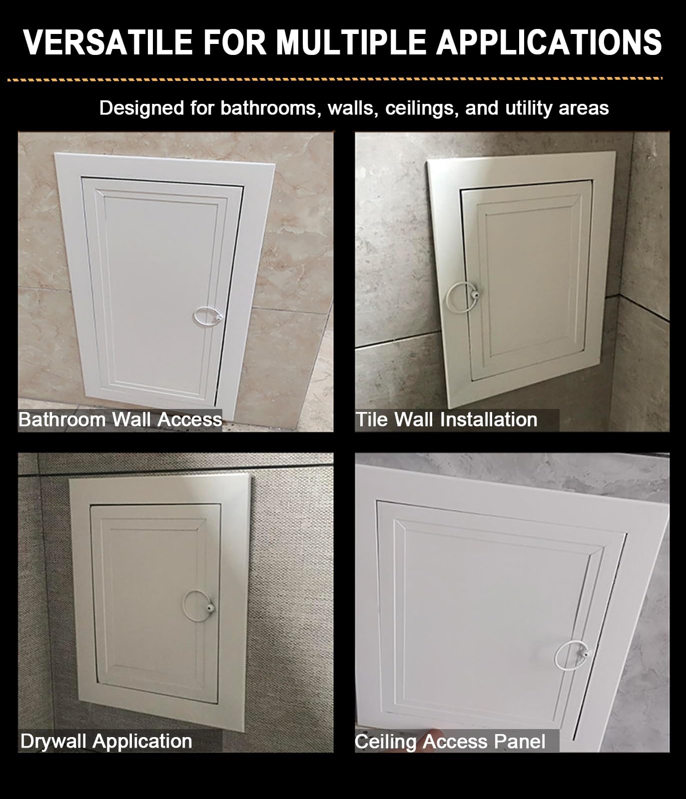 Pannello di Accesso in Lega di Alluminio da 22×44" con Anello di trazione, sportello di ispezione a Filo per pareti e soffitti, sportello per vani Tecnici per impianti Idraulici, elettrici e