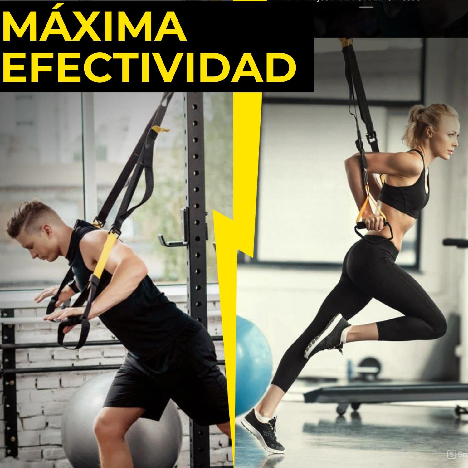 Entrenamiento en suspensión (incluye anclaje de pared y puerta), rueda abdominal y bandas elásticas de musculación. Gimnasio en casa con rodillo abdominal, cintas elásticas musculación y cuerdas