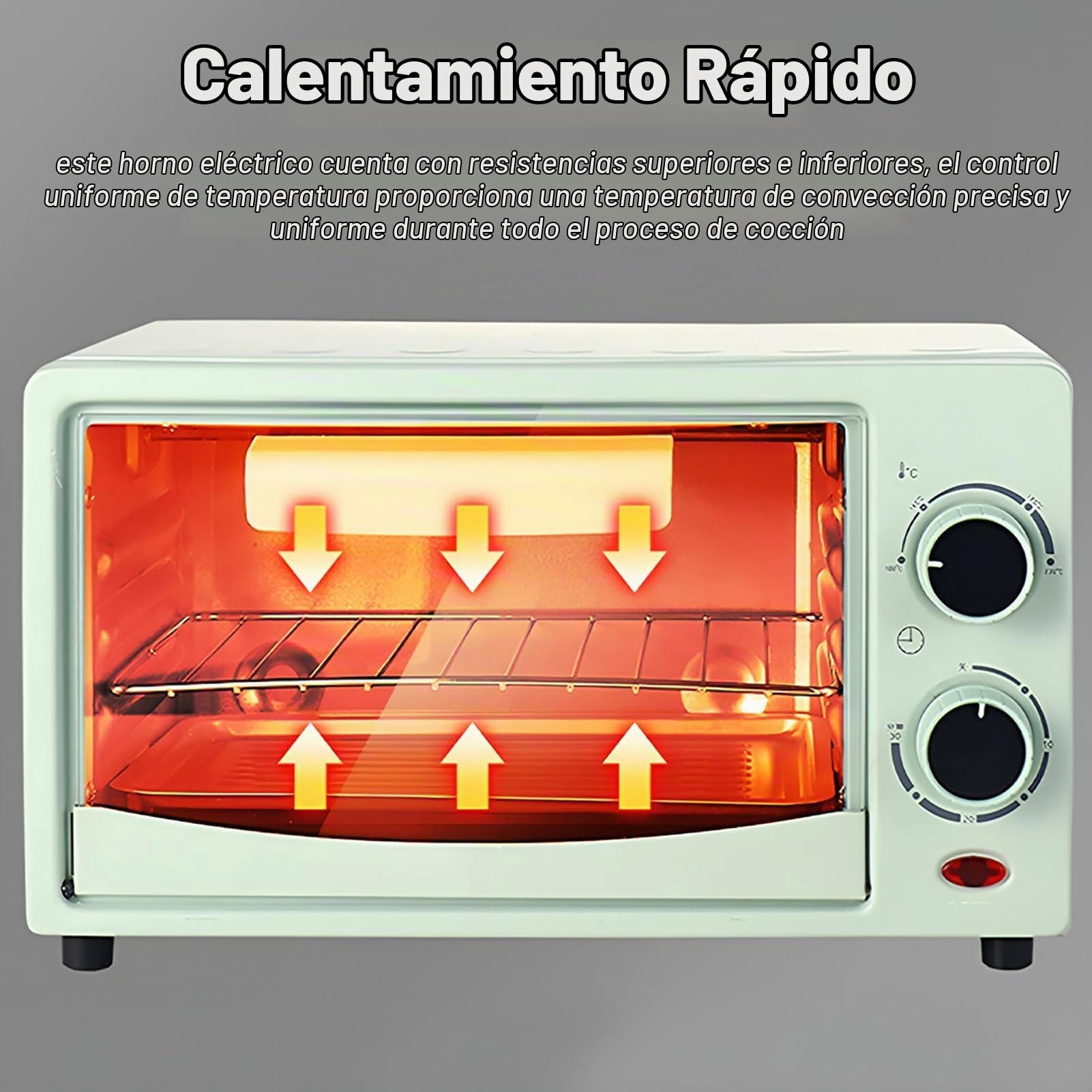 Horno Eléctrico Inteligente De 600 W, Parrilla Eléctrica De Sobremesa De 12 L Con Bandeja Para Hornear Y Rejilla, Temperatura Ajustable De 0 A 230 ℃ Y Temporizador, Ideal Para Asar Y Hornear. pink