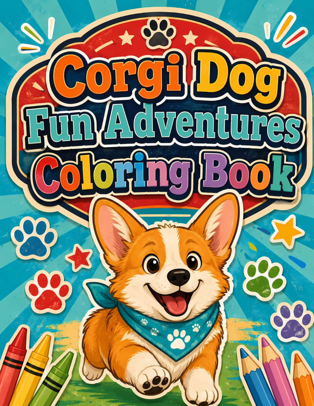 Corgi Dog Fun Adventures Coloring Book: 40 Playful Corgi Dog Scenes to Color for Kids