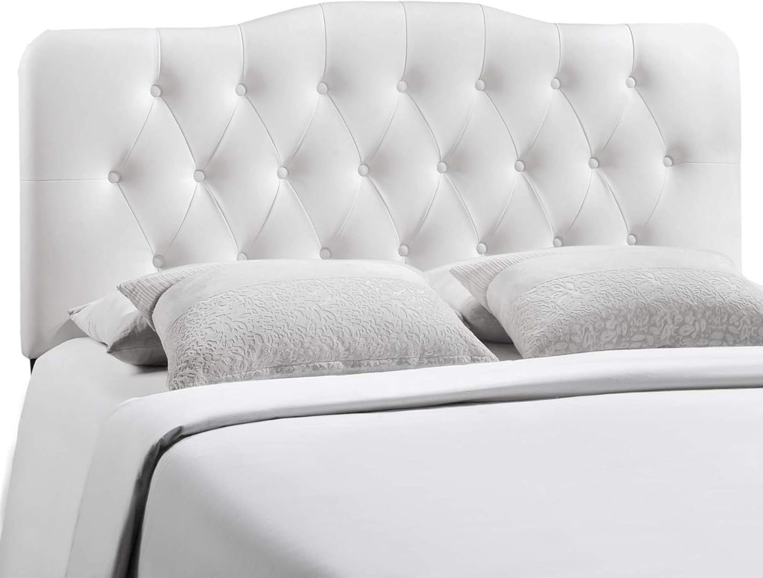 Annabel Button Tufted Faux Leather Full Headboard - Tranquil Haven