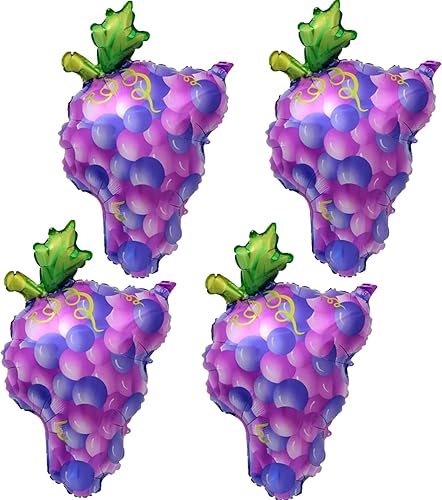 Globos de aluminio hawaianos, decoración de fiesta de uva, frutas tropicales, Luau, temática de verano, cumpleaños, baby shower, recuerdo de fiesta