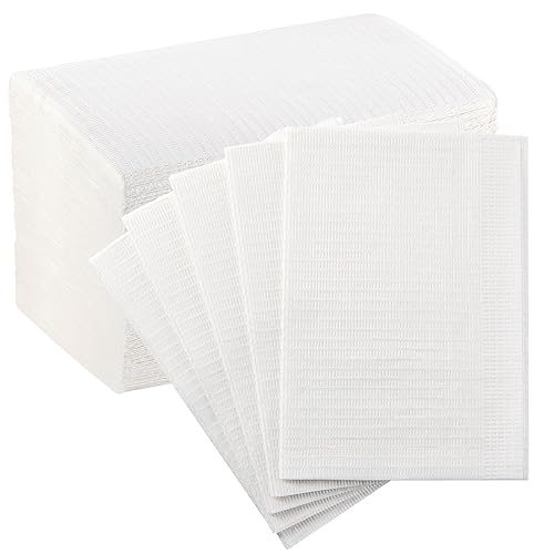 Miniatura 38 de JMU 50 Piezas Baberos Dentales, Baberos Dentales Desechables de 3 Capas Impermeables para Pacientes Cubiertas de Bandeja 13" x 18" Verde Verde,Negro