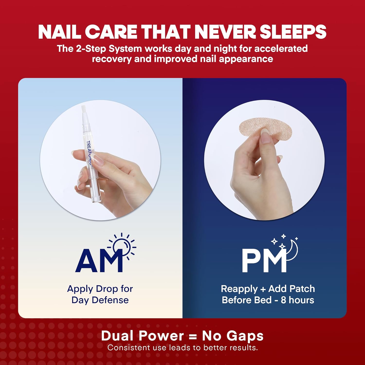Treatonic Toenail Fungus Treatment Kit: Antifungal Nail Fungus Treatment Extra Strength with 25% Undecylenic Acid (3 Pens) & 32 Night Fungal Nail Patches - Repairs Damaged & Restores Discolored Nails