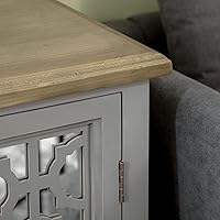 Vista 8 de HOMCOM Aparador de estilo granja, gabinete de almacenamiento de cocina, armario de acento con puertas de vidrio dobles y encimera de madera maciza