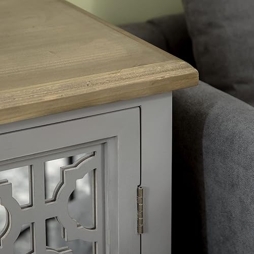 Miniatura 8 de HOMCOM Aparador de estilo granja, gabinete de almacenamiento de cocina, armario de acento con puertas de vidrio dobles y encimera de madera maciza