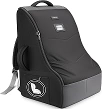 YOREPEK Padded Car Seat Travel Bag for Airplane Travel Compatible with Chicco, Britax, Nuna Rava, Sturdy Car Seat Backpack for Airport with Wear-Resistant Bottom, Large Carseat Cover for Baby Travel