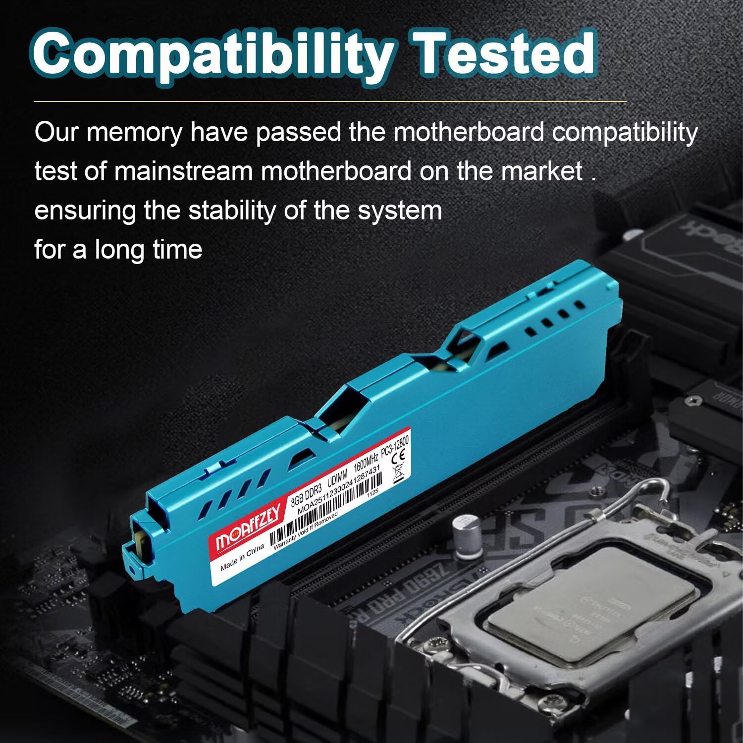 Moaffzey 8GB DDR3 RAM 1600MHz PC3-12800 CL11 Desktop Computer