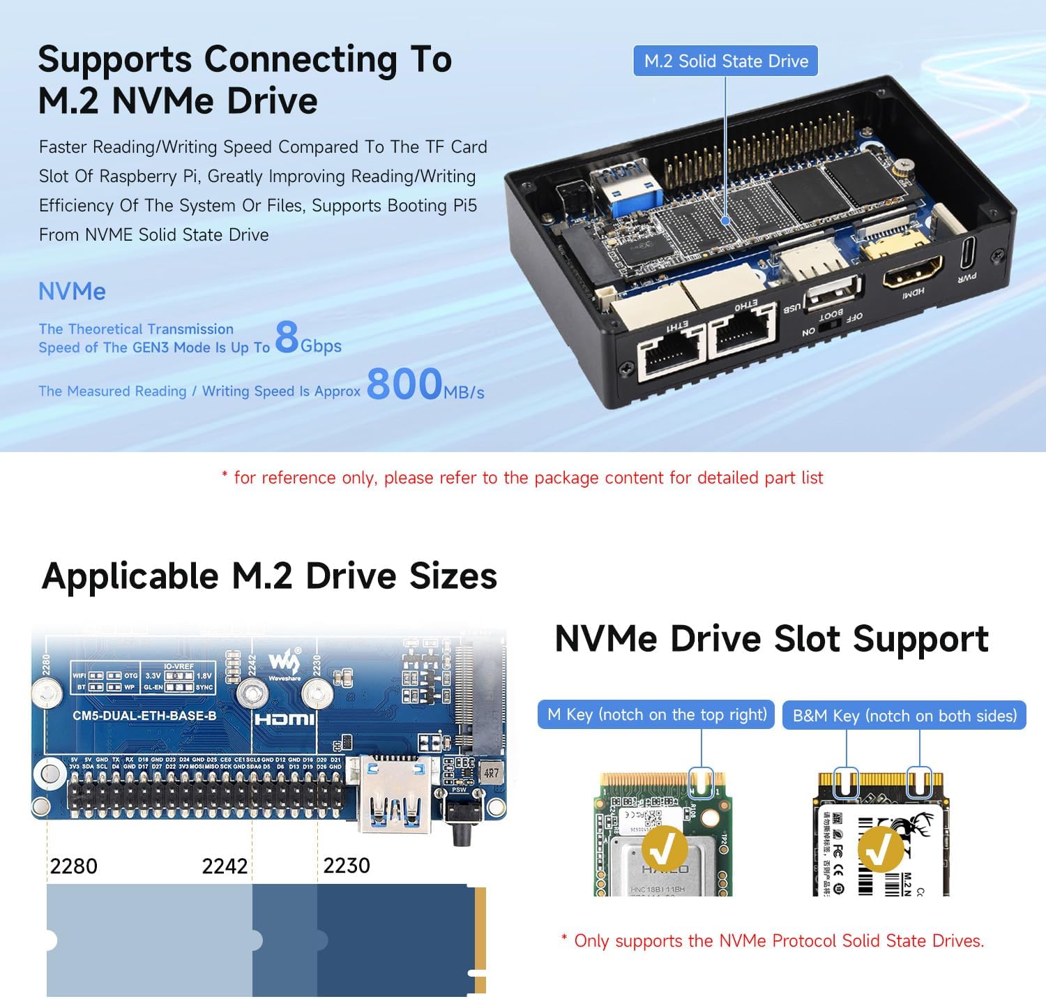 Waveshare Gigabit / 2.5G Dual Ethernet Mini-Computer (B), Compatible with Pi CM5, Dual RJ45 Ethernet Ports, Supports 4K Display Output and Dual MIPI Interfaces, Onboard 40Pin GPIO Header