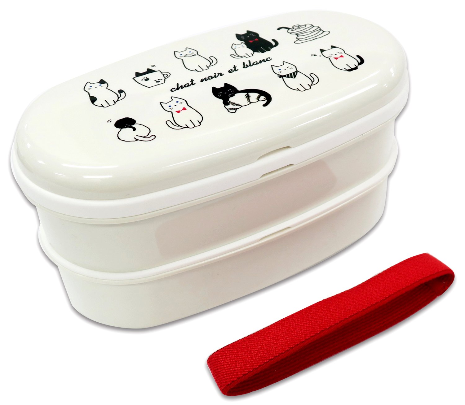 OSK Oh échapper boîte à Lunch Noir et Blanc (avec partition) 2 étages Blanc PW-7