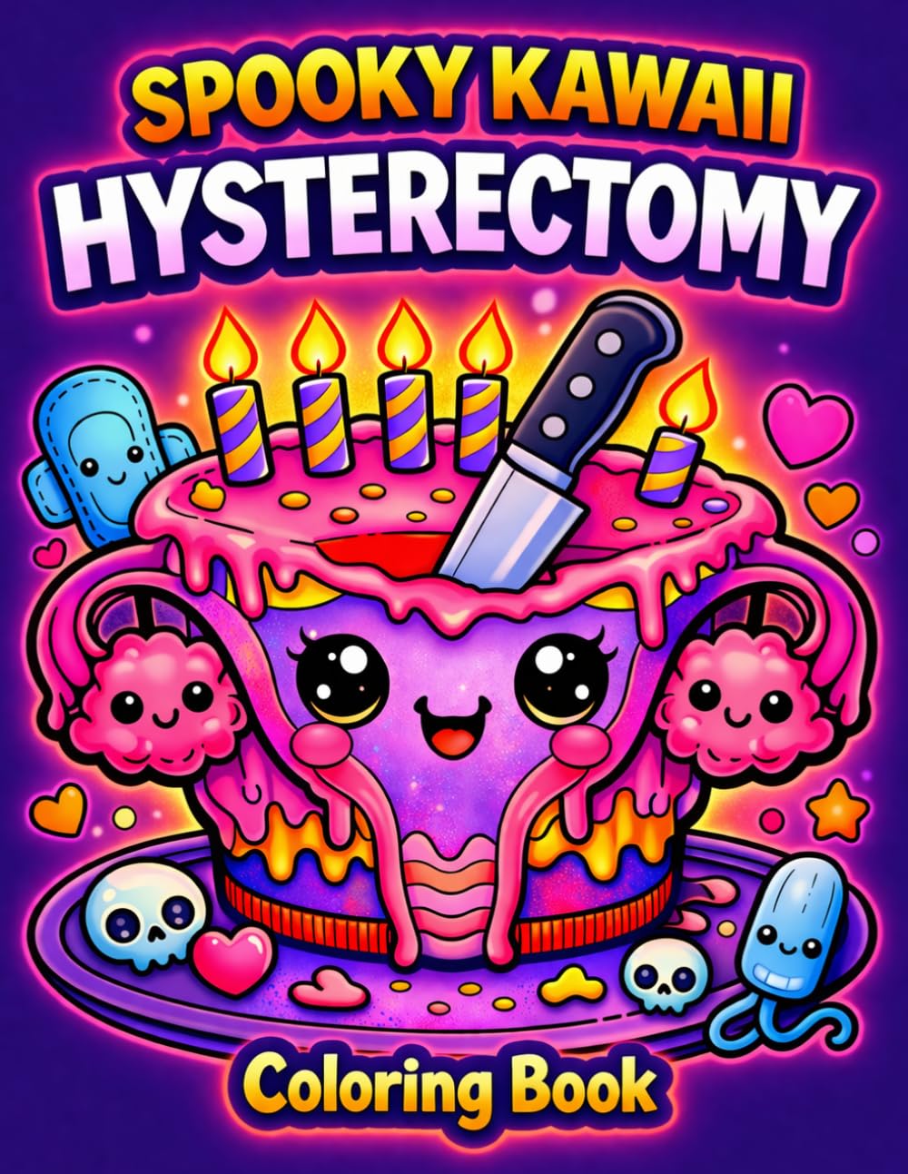 Spooky Kawaii Hysterectomy Coloring Book