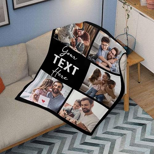 Miniatura 9 de Manta personalizada para mujeres y hombres, manta personalizada para boda, aniversario, San Valentín, manta personalizada con 7 fotos, manta de