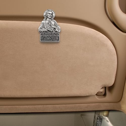 Miniatura 7 de Clips de metal para visera religiosa, decoración católica para automóviles, camiones, barcos y caravanas, gran regalo religioso, incluye una tarjeta