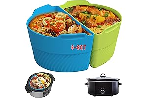Silicone Slow Cooker Liners Compatible With 6-8QT Crock, Silicone Slow Cooker Divider...
