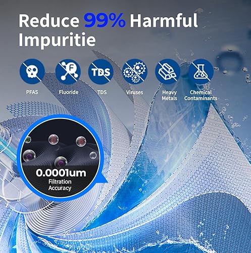 Miniatura 3 de TOKIT Filtro de agua de ósmosis inversa T1, NSFANSI 58, sistema de filtro de agua RO para toda la casa con filtro alcalino de remineralización, sin