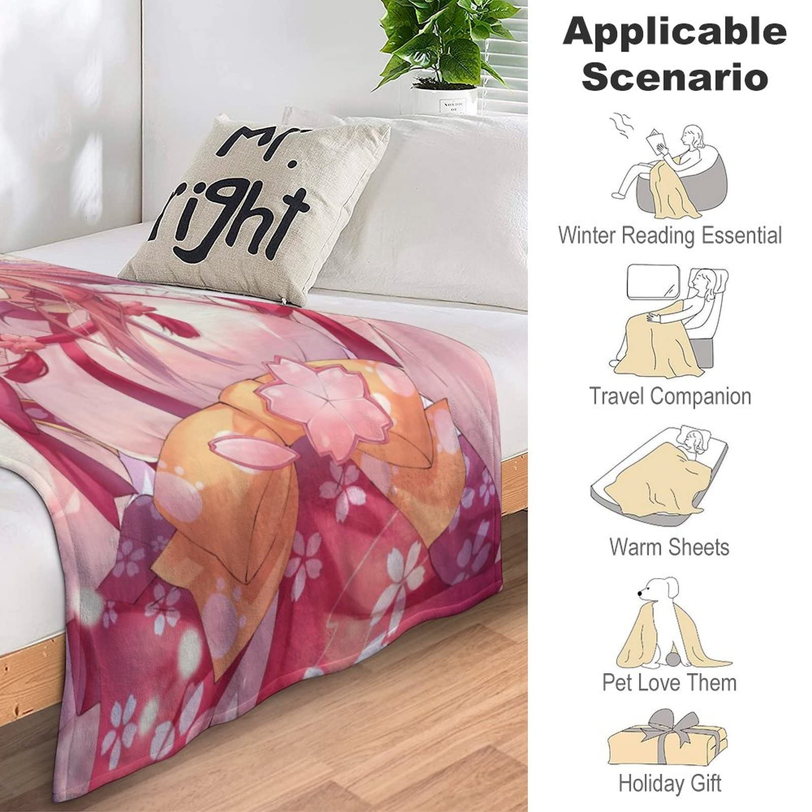 Amazon｜フランネル ブランケット もうふ 萌え キャラクター柄 VTuber