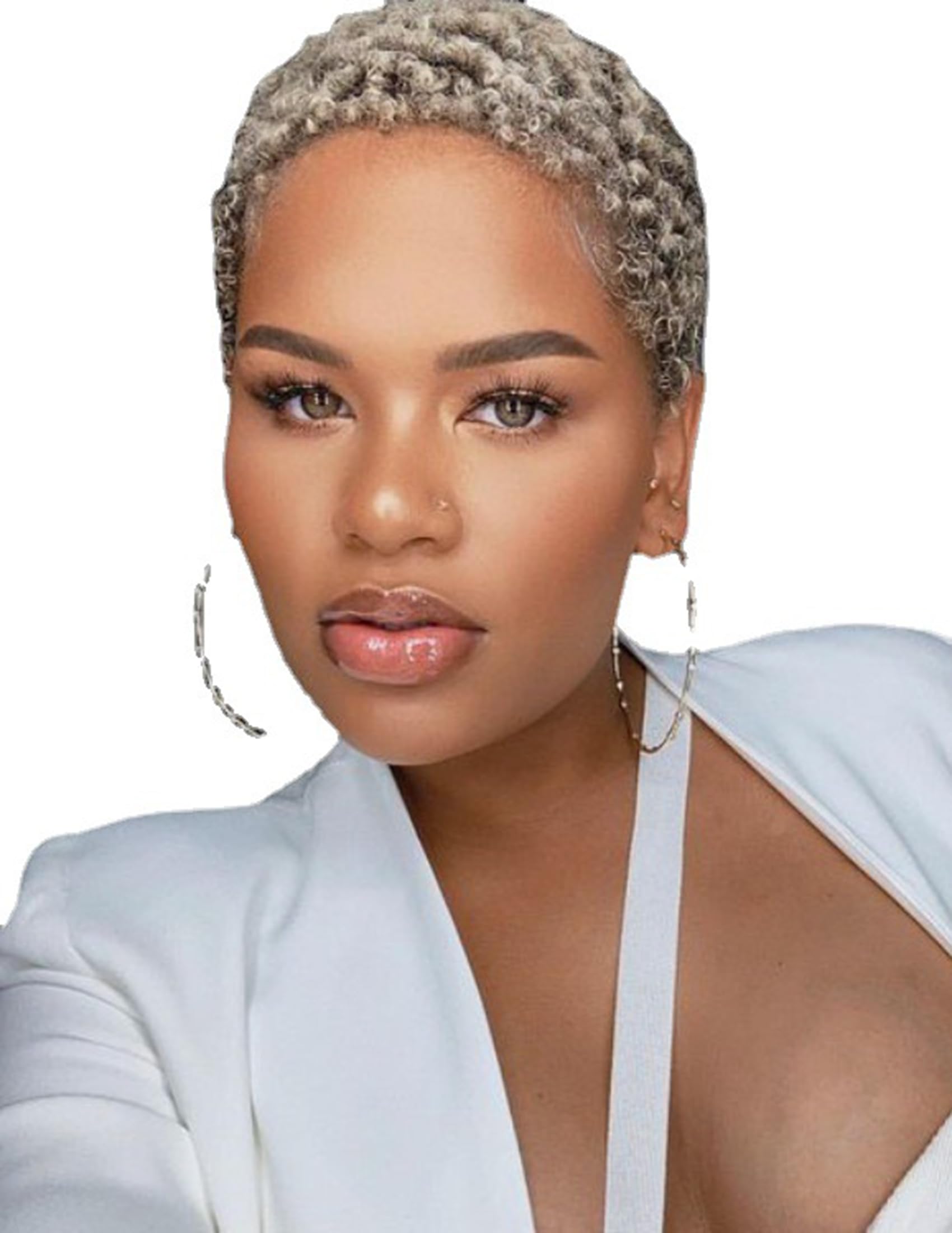 Perruque Afro Courte Blonde 100% Cheveux Naturels - Taille Moyenne, Neuve Avec étiquettes