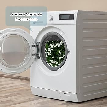 花畑模様 ラグ 約58x104cm Amazon | 白い花畑 エリアラグ、玄関マット、20x31インチの