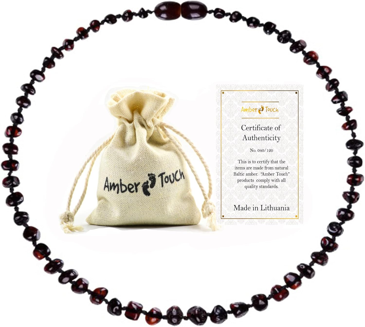 Baltic Amber Necklace (13 Inches) - Certified Authentic Baltic Amber (Black) - Image 4